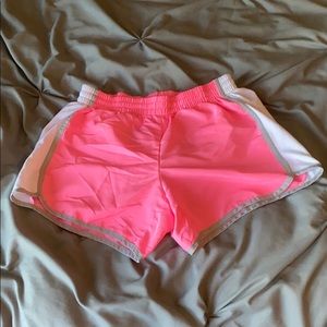 Bright pink athletic shorts